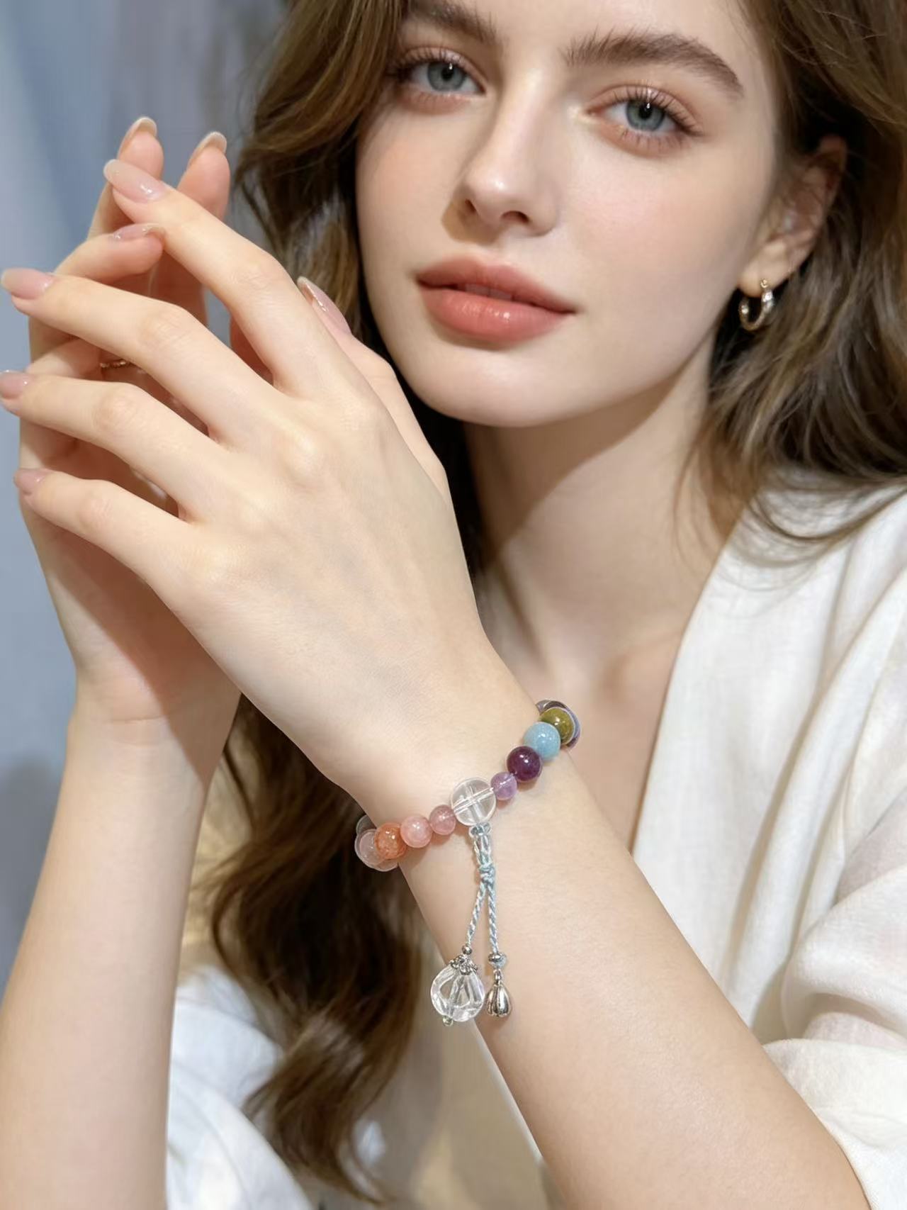 Crystal Paradise Eighteen Crystal Treasure Bracelet – Handmade Multi-Gem Eighteen Seeds Blessing Bracelet