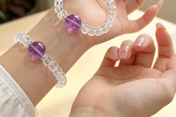 Pure Violet Clear Quartz Amethyst Bracelet Explained: The Complete Guide to Handmade Crystal Wheel Bead Jewelry