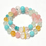 Ice Blue Pink Harmony Bracelet: Handmade Amazonite & Rose Quartz Crystal Bracelet for Balance, Elegance & Everyday Beauty