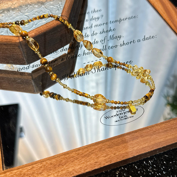 Sunset Molten Gold · Star River Necklace – Handmade Tiger Eye & Citrine Prosperity Necklace 🌠