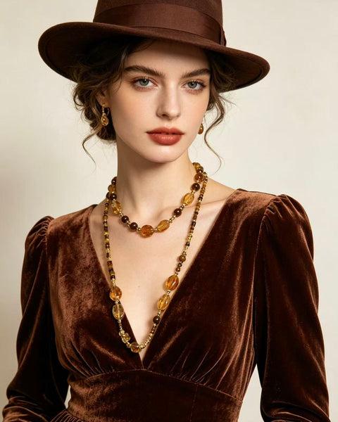 Sunset Molten Gold · Star River Necklace – Handmade Tiger Eye & Citrine Prosperity Necklace 🌠