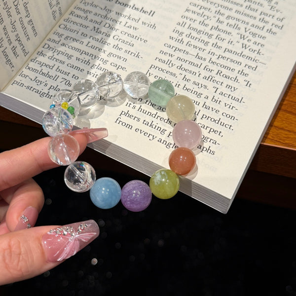 Crystal Paradise Color Fantasy Multi-Gem Bracelet – Handmade Seven-Crystal Rainbow Energy Bracelet 🌈