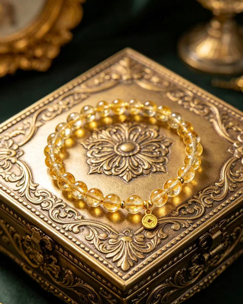 Crystal Paradise Crystal Coin Pyramid Bracelet – Handmade Citrine Pyramid Wealth Protection Bracelet 💛