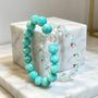 Crystal Paradise Pure Energy CP Stack Bracelet Set – Handmade Amazonite & Clear Quartz Healing Layered Bracelet 💙