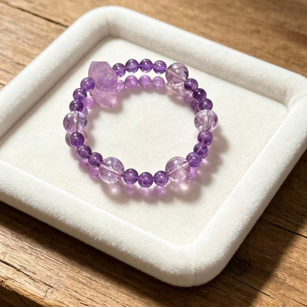 Crystal Paradise Amethyst Study Success Bracelet – Handmade Double-Terminated Amethyst Focus & Academic Support Bracelet 🔮