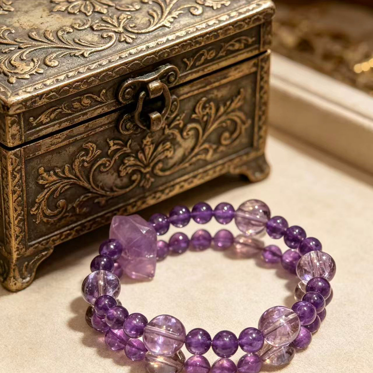 Crystal Paradise Amethyst Study Success Bracelet – Handmade Double-Terminated Amethyst Focus & Academic Support Bracelet 🔮