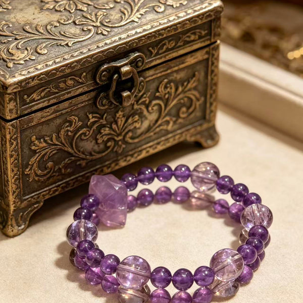 Crystal Paradise Amethyst Study Success Bracelet – Handmade Double-Terminated Amethyst Focus & Academic Support Bracelet 🔮