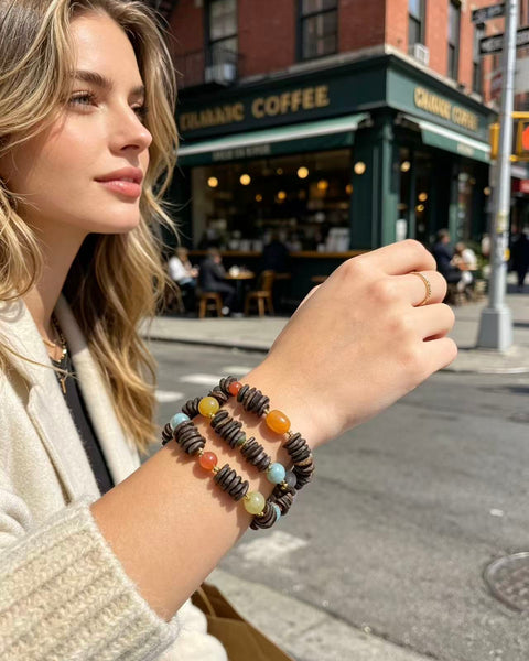 Crystal Paradise Five Elements Fortune Bracelet – Handmade Multi-Gem Energy Bracelet with Agarwood & Hetian Jade 🪵