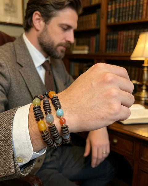 Crystal Paradise Five Elements Fortune Bracelet – Handmade Multi-Gem Energy Bracelet with Agarwood & Hetian Jade 🪵