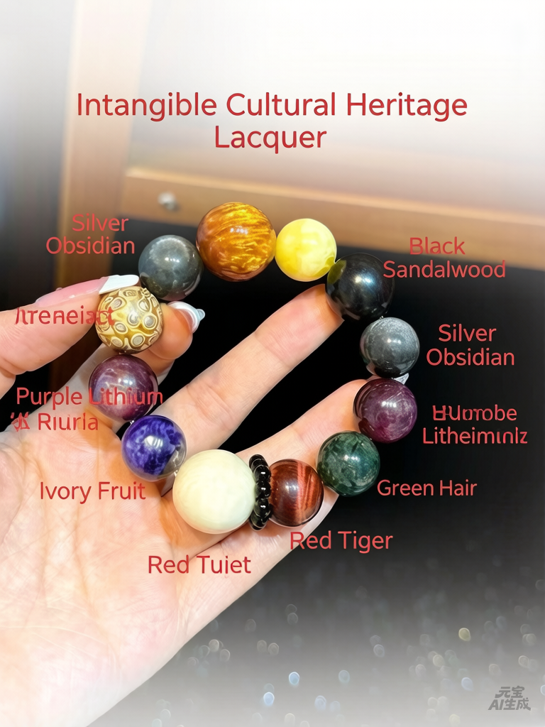 Crystal Paradise Heritage Lacquer & Multi-Crystal Energy Bracelet – Handmade Protection & Balance Jewelry 🖤✨