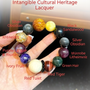 Crystal Paradise Heritage Lacquer & Multi-Crystal Energy Bracelet – Handmade Protection & Balance Jewelry 🖤✨