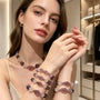 Crystal Paradise Twilight Galaxy Bracelet – Amethyst, Smoky Quartz & Clear Quartz Handmade Energy Bracelet
