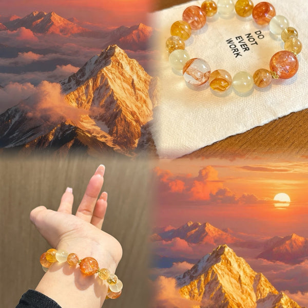 Crystal Paradise Golden Fortune Quartz Collection – Crystal Wealth Grid Bracelet Set 💰✨