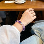 Crystal Paradise Illusion Purple Glow Bracelet – Handmade Amethyst, Rose Quartz & Gray Moonstone Energy Bracelet 💜
