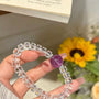 Crystal Paradise "Pure Violet" Clear Quartz & Amethyst Bracelet – Handmade Elegant Crystal Wheel Bead Bracelet 💜✨