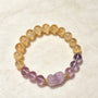 Crystal Paradise Golden Tower Citrine, Amethyst & Pixiu Bracelet – Handmade Prosperity Crystal Bracelet 💛💜🐉