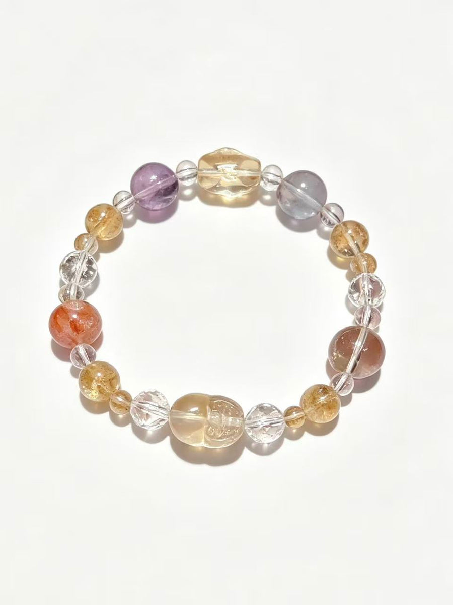 Crystal Paradise Lucky Treasure Multi-Gem Bracelet – Handmade Wealth Pixiu Crystal Bracelet ✨