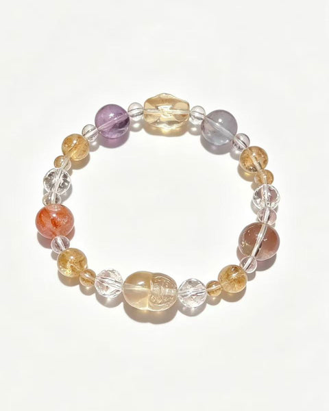 Crystal Paradise Lucky Treasure Multi-Gem Bracelet – Handmade Wealth Pixiu Crystal Bracelet ✨