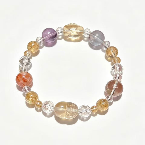 Crystal Paradise Lucky Treasure Multi-Gem Bracelet – Handmade Wealth Pixiu Crystal Bracelet ✨