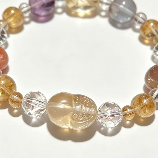 Crystal Paradise Lucky Treasure Multi-Gem Bracelet – Handmade Wealth Pixiu Crystal Bracelet ✨