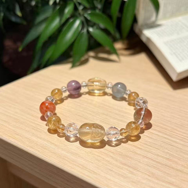 Crystal Paradise Lucky Treasure Multi-Gem Bracelet – Handmade Wealth Pixiu Crystal Bracelet ✨