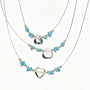 Crystal Paradise Ocean Breeze Turquoise Necklace – Handmade Natural Turquoise & Clear Quartz Heart Pendant 💙
