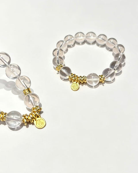 Crystal Paradise Pure Light Clear Quartz Bracelet – Handmade Natural Clear Quartz Gemstone Bracelet 🌙✨