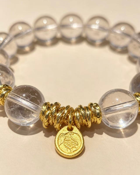 Crystal Paradise Pure Light Clear Quartz Bracelet – Handmade Natural Clear Quartz Gemstone Bracelet 🌙✨