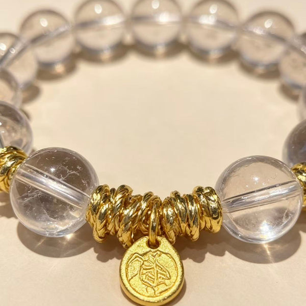 Crystal Paradise Pure Light Clear Quartz Bracelet – Handmade Natural Clear Quartz Gemstone Bracelet 🌙✨