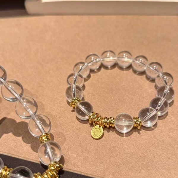 Crystal Paradise Pure Light Clear Quartz Bracelet – Handmade Natural Clear Quartz Gemstone Bracelet 🌙✨