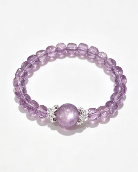 Crystal Paradise Purple Majesty Bracelet – Handmade Lepidolite & Purple Crystal Gemstone Bracelet 💜✨