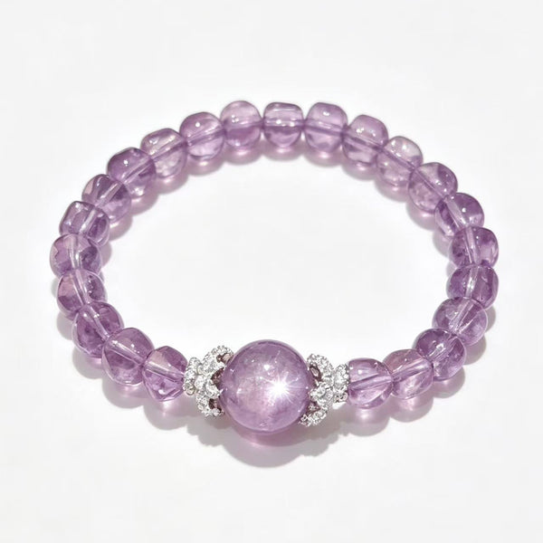 Crystal Paradise Purple Majesty Bracelet – Handmade Lepidolite & Purple Crystal Gemstone Bracelet 💜✨