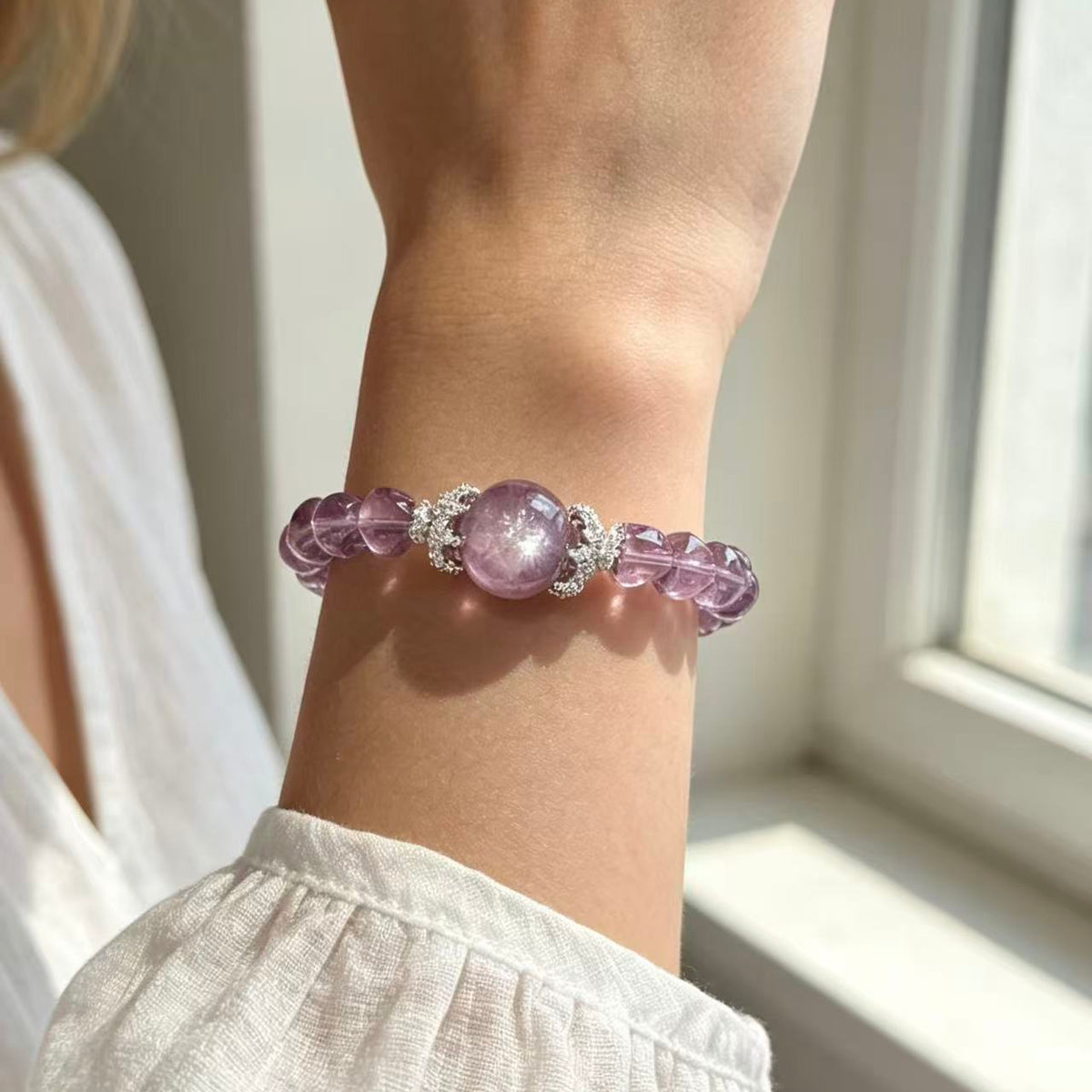 Crystal Paradise Purple Majesty Bracelet – Handmade Lepidolite & Purple Crystal Gemstone Bracelet 💜✨