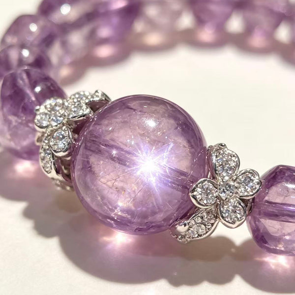 Crystal Paradise Purple Majesty Bracelet – Handmade Lepidolite & Purple Crystal Gemstone Bracelet 💜✨