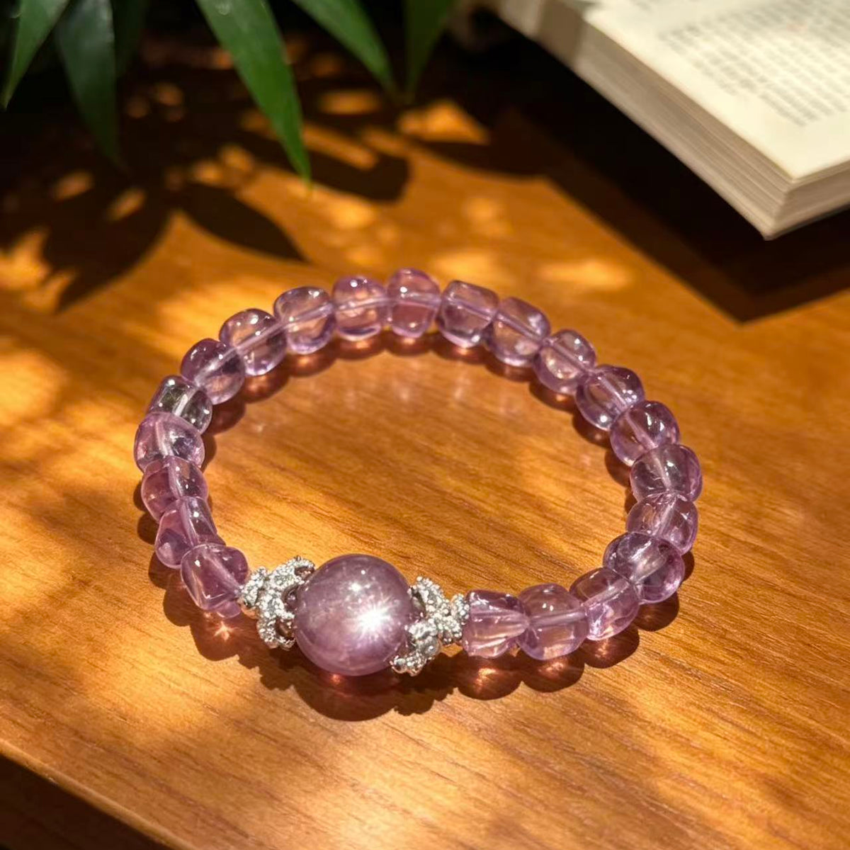 Crystal Paradise Purple Majesty Bracelet – Handmade Lepidolite & Purple Crystal Gemstone Bracelet 💜✨
