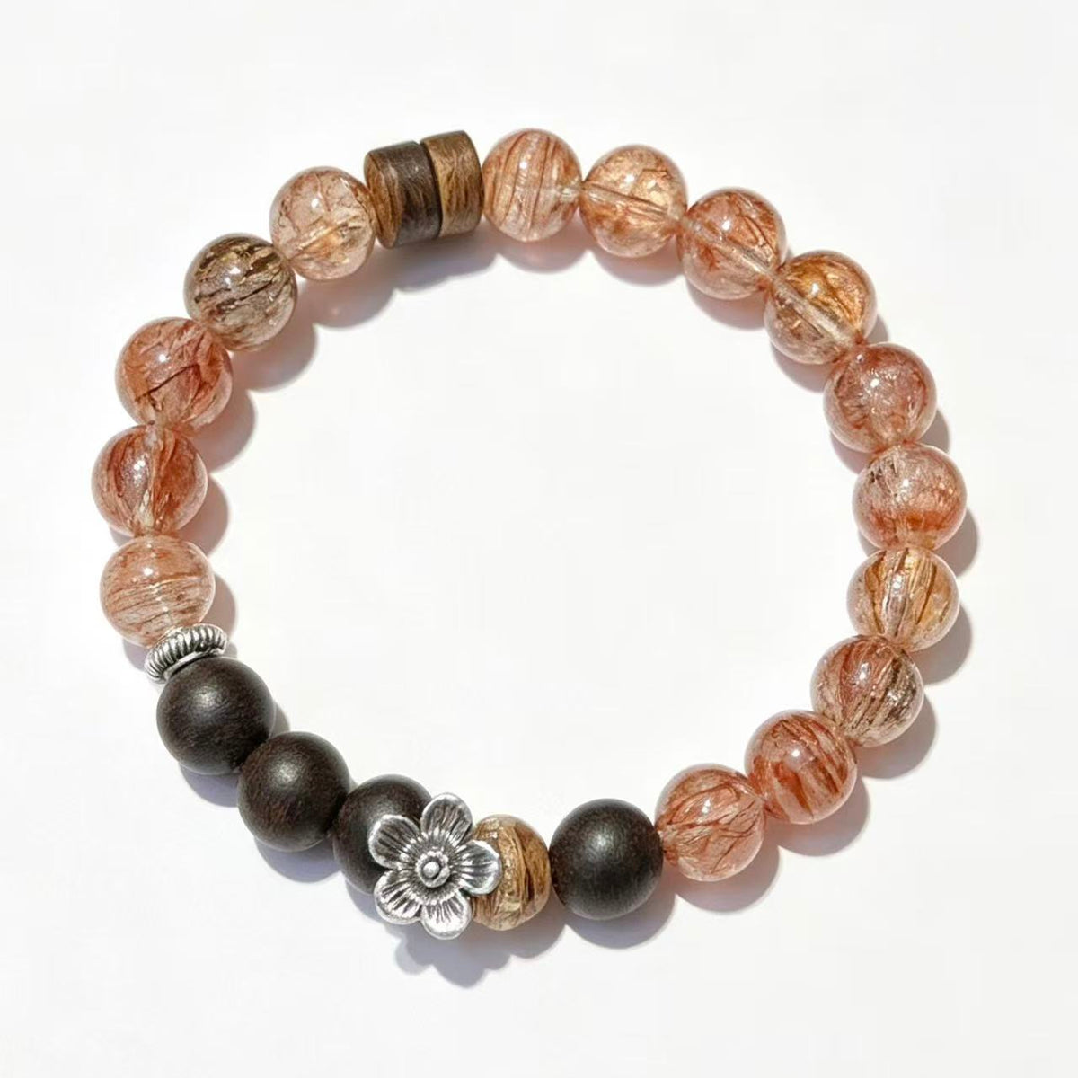 Crystal Paradise Midnight Fortune Bracelet – Handmade Black Super Seven & Agarwood Energy Bracelet 🖤✨