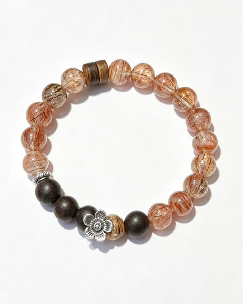 Crystal Paradise Midnight Fortune Bracelet – Handmade Black Super Seven & Agarwood Energy Bracelet 🖤✨