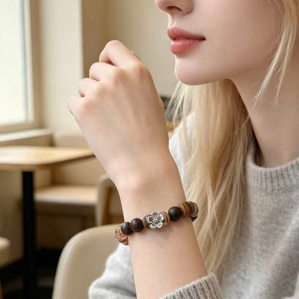 Crystal Paradise Midnight Fortune Bracelet – Handmade Black Super Seven & Agarwood Energy Bracelet 🖤✨