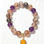 Crystal Paradise Supreme Super Seven Bracelet – Handmade Super Seven Quartz & Natural Amber Harmony Pendant Bracelet ✨💜