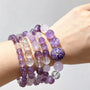 Crystal Paradise Purple Lacquer Harmony Bracelet – Handmade Lavender Amethyst, Himalayan Clear Quartz, Amethyst & Rose Quartz Bracelet 💜