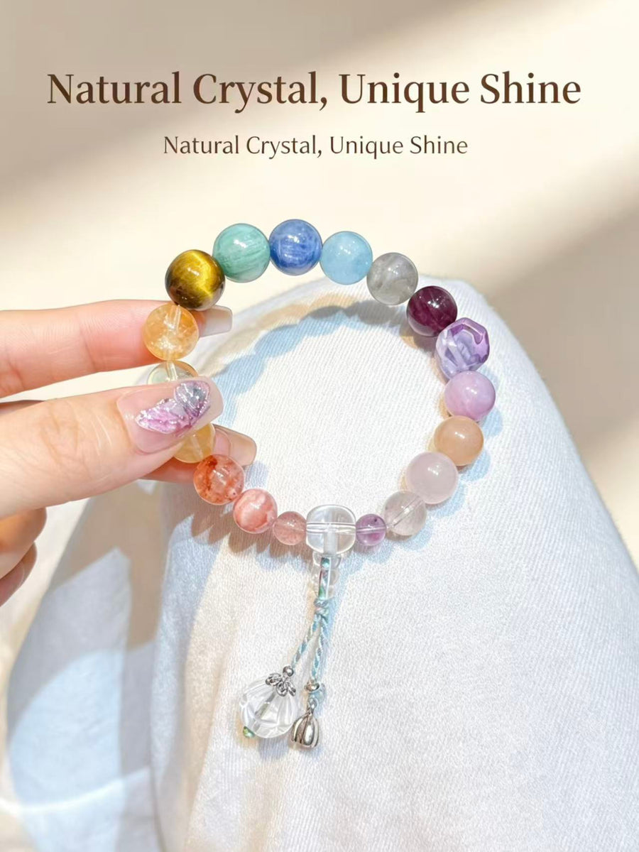 Crystal Paradise Eighteen Crystal Treasure Bracelet – Handmade Multi-Gem Eighteen Seeds Blessing Bracelet 🌸