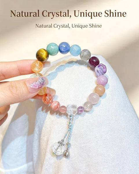Crystal Paradise Eighteen Crystal Treasure Bracelet – Handmade Multi-Gem Eighteen Seeds Blessing Bracelet 🌸