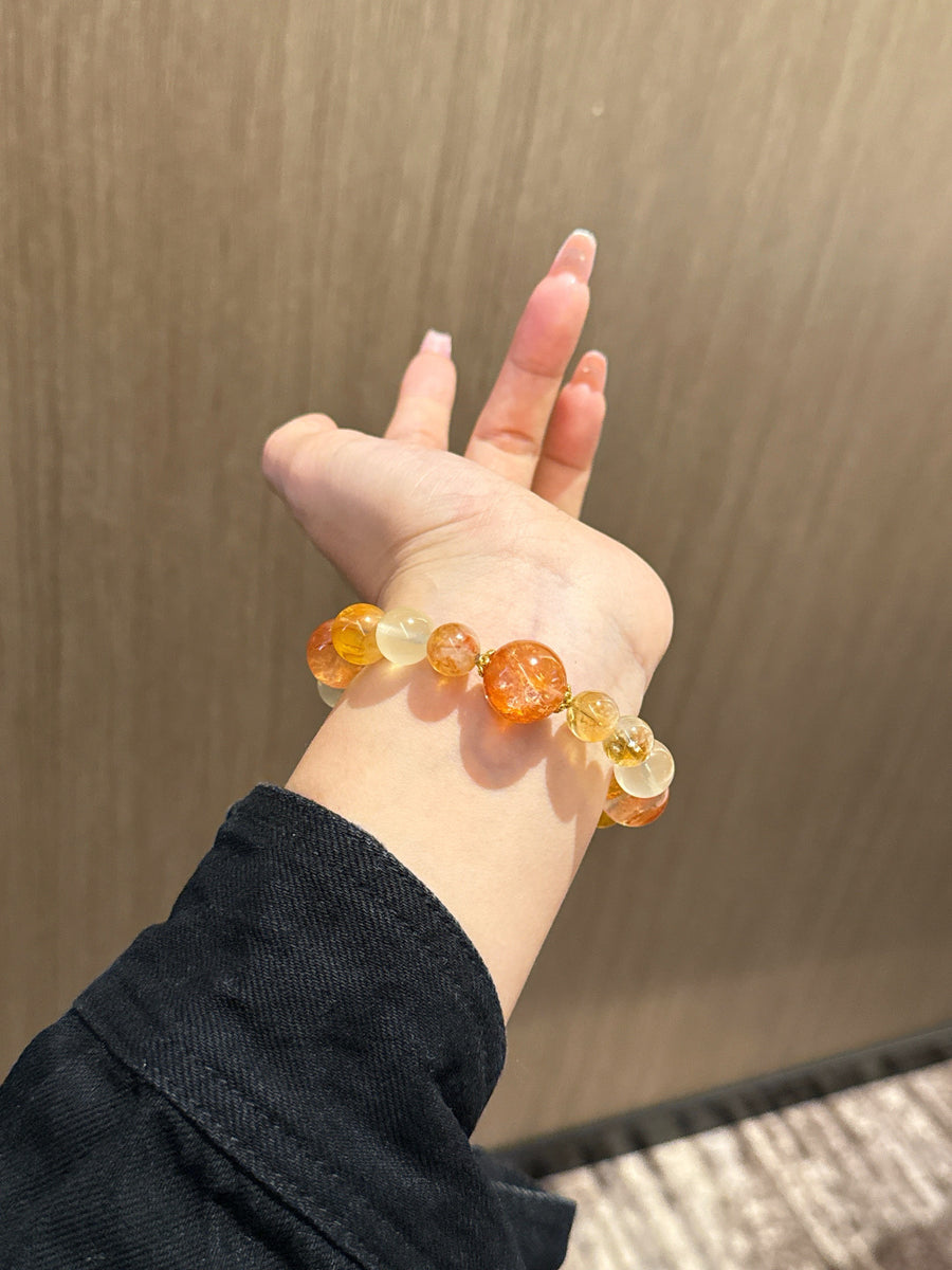 Crystal Paradise Golden Fortune Quartz Collection – Crystal Wealth Grid Bracelet Set 💰✨