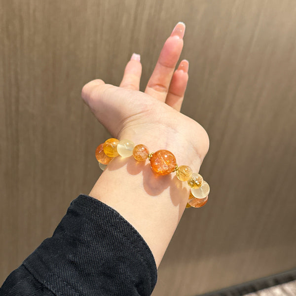 Crystal Paradise Golden Fortune Quartz Collection – Crystal Wealth Grid Bracelet Set 💰✨