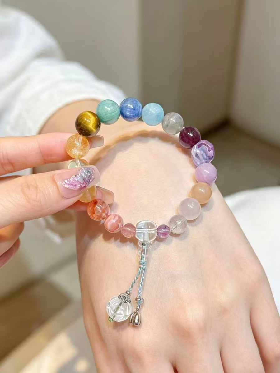Crystal Paradise Eighteen Crystal Treasure Bracelet – Handmade Multi-Gem Eighteen Seeds Blessing Bracelet 🌸