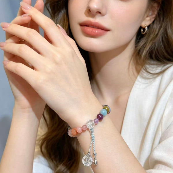 Crystal Paradise Eighteen Crystal Treasure Bracelet – Handmade Multi-Gem Eighteen Seeds Blessing Bracelet 🌸
