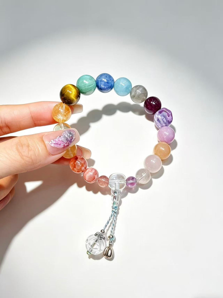 Crystal Paradise Eighteen Crystal Treasure Bracelet – Handmade Multi-Gem Eighteen Seeds Blessing Bracelet 🌸
