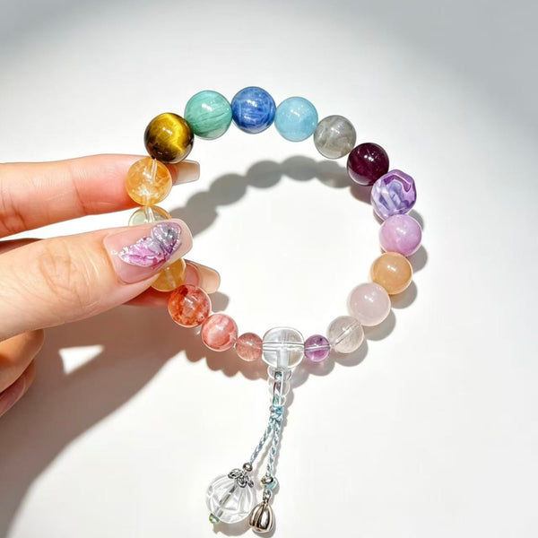 Crystal Paradise Eighteen Crystal Treasure Bracelet – Handmade Multi-Gem Eighteen Seeds Blessing Bracelet 🌸