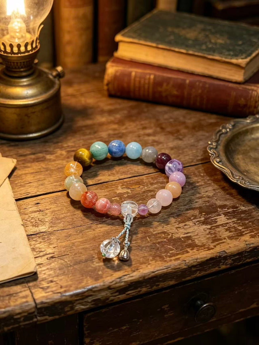 Crystal Paradise Eighteen Crystal Treasure Bracelet – Handmade Multi-Gem Eighteen Seeds Blessing Bracelet 🌸