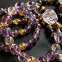 Crystal Paradise Purple Fortune Bracelet – Handmade Amethyst & Black Gold Super Seven Energy Bracelet 🔮